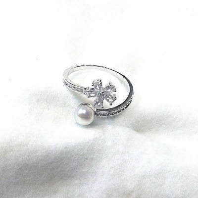 リング・フラワー(淡水本真珠・ボタン)SV製　1919