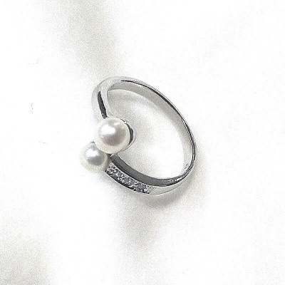 リング・ツイン(淡水本真珠・ボタン)SV製　1922