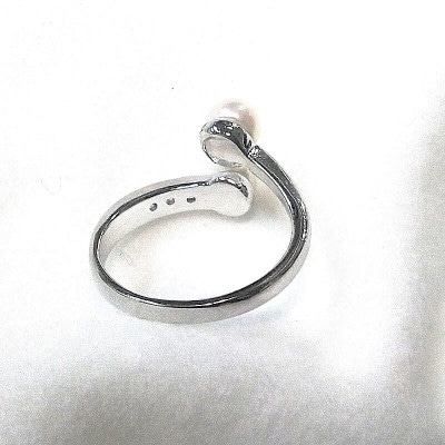 リング・ツイン(淡水本真珠・ボタン)SV製　1922