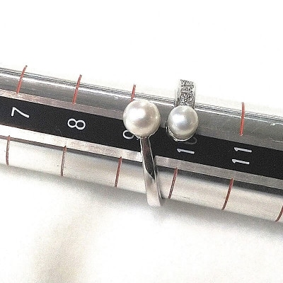 リング・ツイン(淡水本真珠・ボタン)SV製　1922