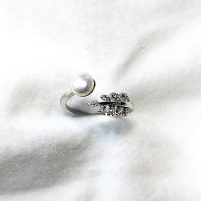 リング・リーフ(淡水本真珠・ボタン)SV製 1926