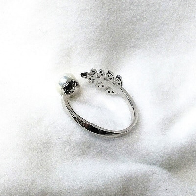 リング・リーフ(淡水本真珠・ボタン)SV製 1926