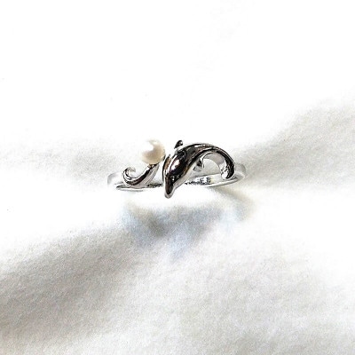 リング・ドルフィン(淡水本真珠)SV製 1923