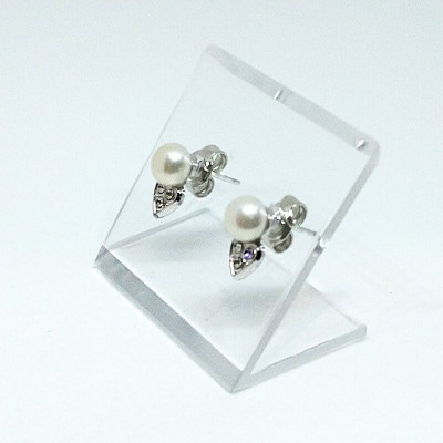 真珠ピアス・ハート(淡水本真珠・ボタン) 2001