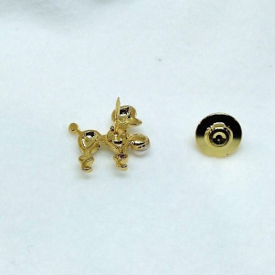 真珠ピンブローチ・プードルG(淡水本真珠・ボタン)　2201