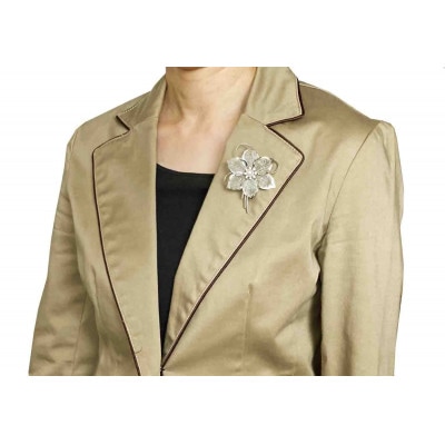 アコヤ真珠ブローチ　お花のデザイン　893