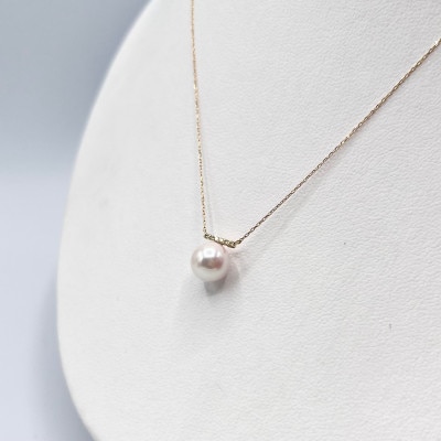 K18YG ダイヤモンド0.03ct アコヤ真珠ペンダント8.0mmup 2013