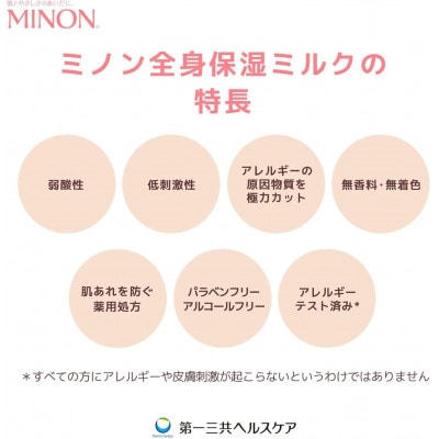 ミノン全身保湿ミルクつめかえ用8個セット　2021