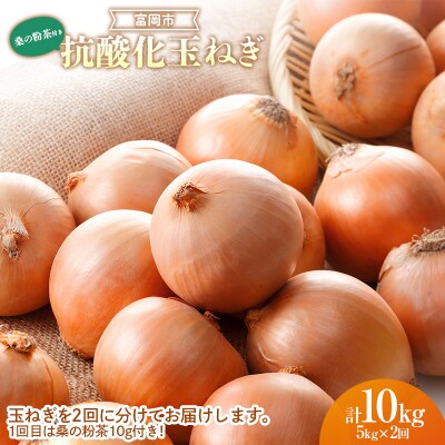 抗酸化玉ねぎ10kg(5kg×2回)桑の粉茶10g付き F20E-923 | ふるさと納税のお礼品