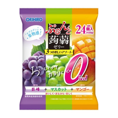 オリヒロ ぷるんと蒟蒻ゼリー パウチ カロリーゼロ 巨峰 マスカット マンゴー F20E-870