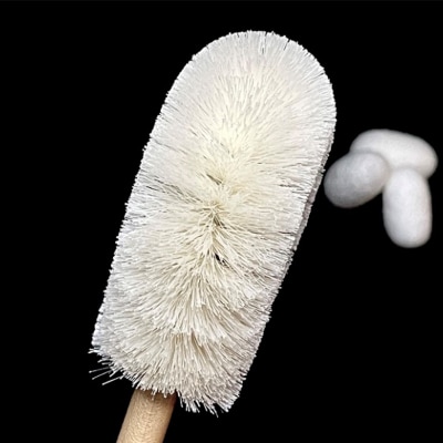 《シルク100%》 背中美人ブラシ 大サイズ(白) F21E-503