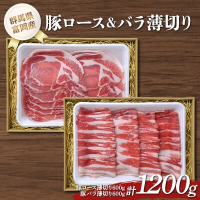 富岡産豚ロース&バラ薄切り 豚肉 ポーク 肉 F21E-535