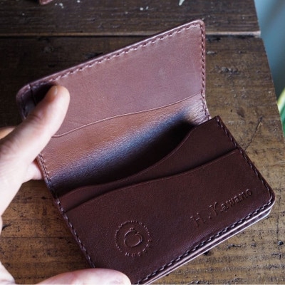 【イタリアンレザープエブロ仕様】名刺入れ ブラウン 本革 プレゼントや記念日に【受注生産】