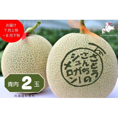 【ふるさと納税】≪令和7年産≫さとうさんちのシュガーメロン(青肉2玉)【7～8月お届け】