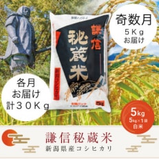 【発送月固定定期便】謙信秘蔵米5kg(精米)【奇数月】全6回