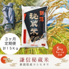 2023年5月発送開始『定期便』謙信秘蔵米5kg(精米)全3回
