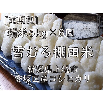 【毎月定期便】雪むろ棚田米コシヒカリ5kg精米-新潟県上越市安塚区産-全6回