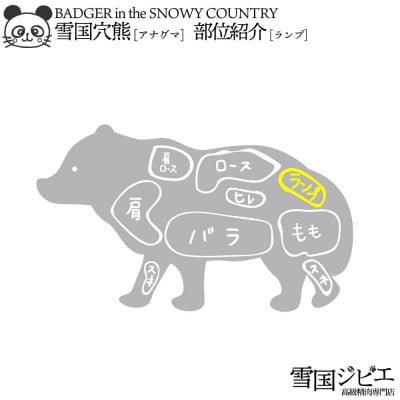 雪国アナグマ ランプ カット 200g