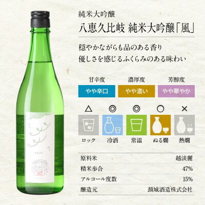 スノーブルー雪蒼・八恵久比岐・雪中梅・かたふね　720ml　6本セット