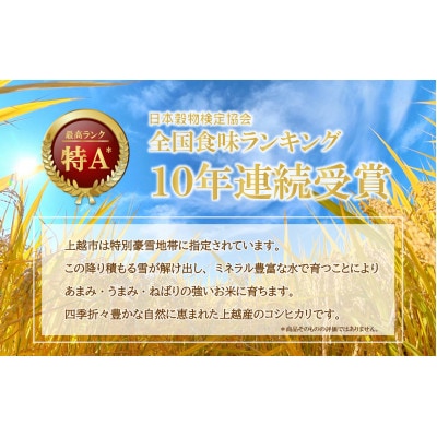 上越産コシヒカリ(精米)900g×6袋