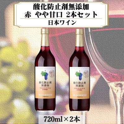 岩の原ワイン　酸化防止剤無添加　赤　やや甘口　2本セット