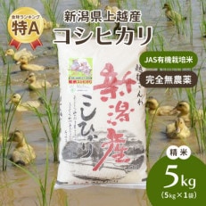 令和4年・新潟県産|JAS有機栽培アイガモ農法コシヒカリ100% 精米5kg