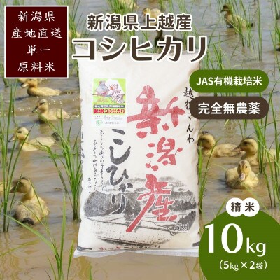 令和6年・新潟県産|JAS有機栽培アイガモ農法コシヒカリ100% 精米10kg|5kg×2袋