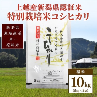 ★数量限定★令和6年産・新潟県上越市吉川区国田産・新潟県認証米/特別栽培米コシヒカリ精米10kg