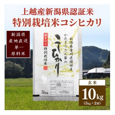 ★数量限定★令和6年産・新潟県上越市吉川区国田産・新潟県認証米/特別栽培米コシヒカリ玄米10kg