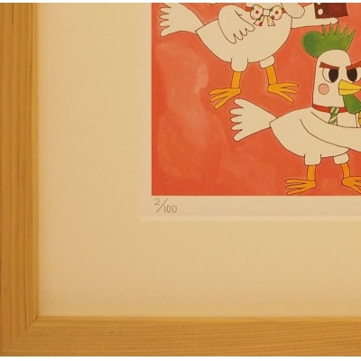 【さとふる限定】版画　にわとりブラザーズ　長田匠