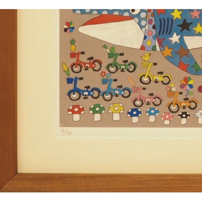 【さとふる限定】版画　空泳ぐジンベイザメ　長田匠