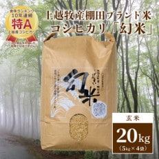 数量限定★令和5年産|棚田米コシヒカリ|新潟上越牧産ブランド米「幻米」20kg(5kg&times;4袋)玄米