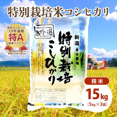 令和5年産|新潟上越三和産|特別栽培米コシヒカリ(従来種)15kg(5kg×3)精米