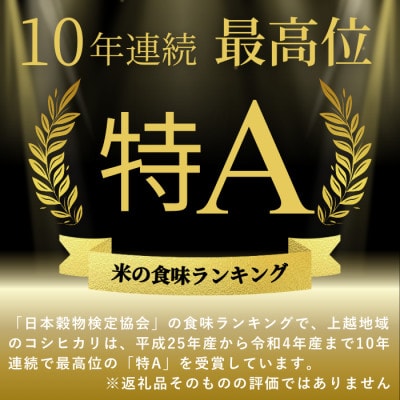 【毎月定期便】新潟県上越産コシヒカリ 精米 5kg全6回