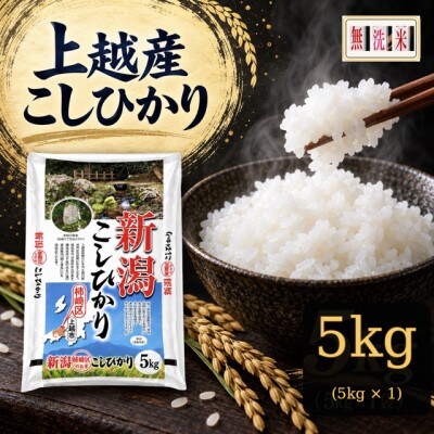 《無洗米》【令和8年産】【食味鑑定士厳選】新潟県上越市産(柿崎地区)こしひかり　5kg