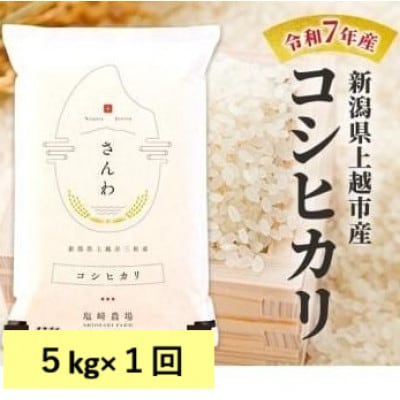 【10月中旬より順次出荷】令和7年産　新潟県上越市産　コシヒカリ　白米　5kg