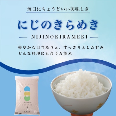 【発送月固定定期便】【10月より出荷予定】新潟県産にじのきらめき白米5kg全3回