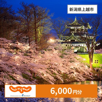 【じゃらんふるさと納税クーポン】 新潟県上越市でつかえる6,000円 クーポン