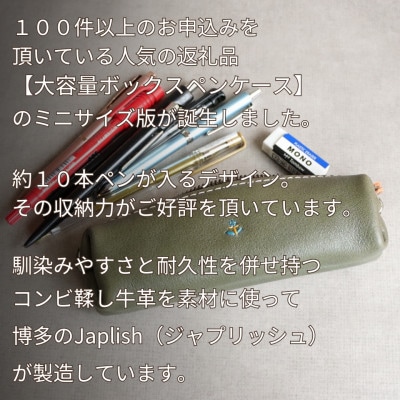 【革工房Japlish】ミニサイズXSペンケース【キャメル】収納力に優れた革筆箱 EJ08VC01