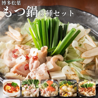 松葉の本格もつ鍋「5種類の味!もつ鍋食べ比べよくばりセット」2～3人前　海鮮あごだし醤油他 AL08