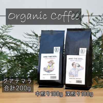 AND THE SOIL.オリジナル焙煎オーガニックコーヒー豆GUA深煎り中煎り各100g ME11