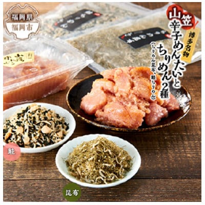 博多名物山笠めんたいとちりめん2種(ちりめん昆布、鮭ちりめん) QF03