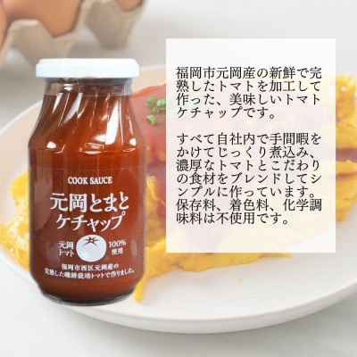 元岡とまとケチャップ 330g×4 福岡市元岡産トマト使用 無添加製法 GB06