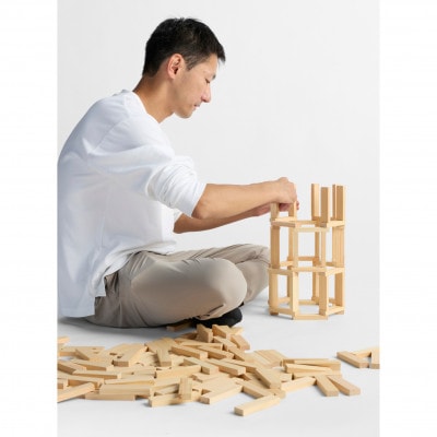 福岡市産材ヒノキの0歳から大人まで楽しめる「てっぺんつみき」50枚セット XM001