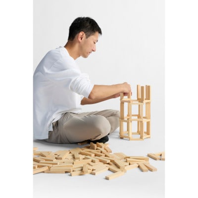 福岡市産材ヒノキの0歳から大人まで楽しめる「てっぺんつみき」75枚セット XM002