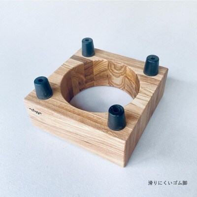 ペットフードテーブル　hole S(福岡市内製造)(ガラスボウル付き)(福岡市) VL011