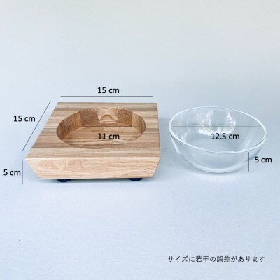 ペットフードテーブル　carving SS(福岡市内製造)(ガラスボウル付き)(福岡市) VL014
