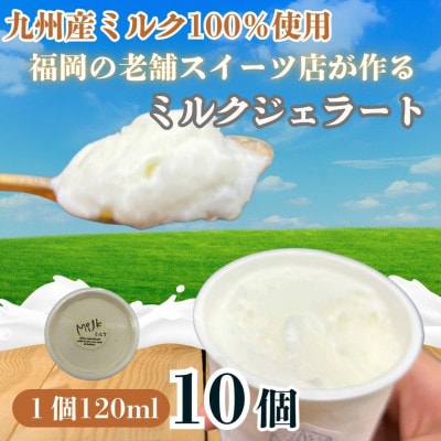 福岡老舗スイーツ専門店の九州産ミルク100%ジェラート120ml×10個(福岡市) ZT024