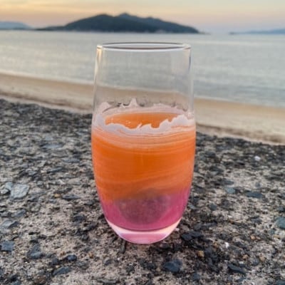 【福岡市】オーシャングラス　1個　420ml【オレンジ系】 ACM002VC04