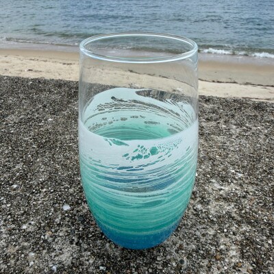 【福岡市】オーシャングラス　1個　420ml【エメラルドグリーン系】 ACM002VC03